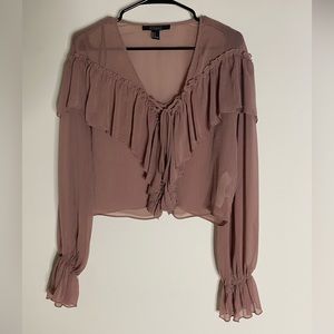 Sheer ruffled Forever 21 blouse